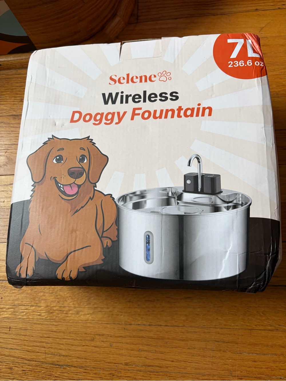 Selene Wireless Doggy Fountain - Stainless Silver 7L